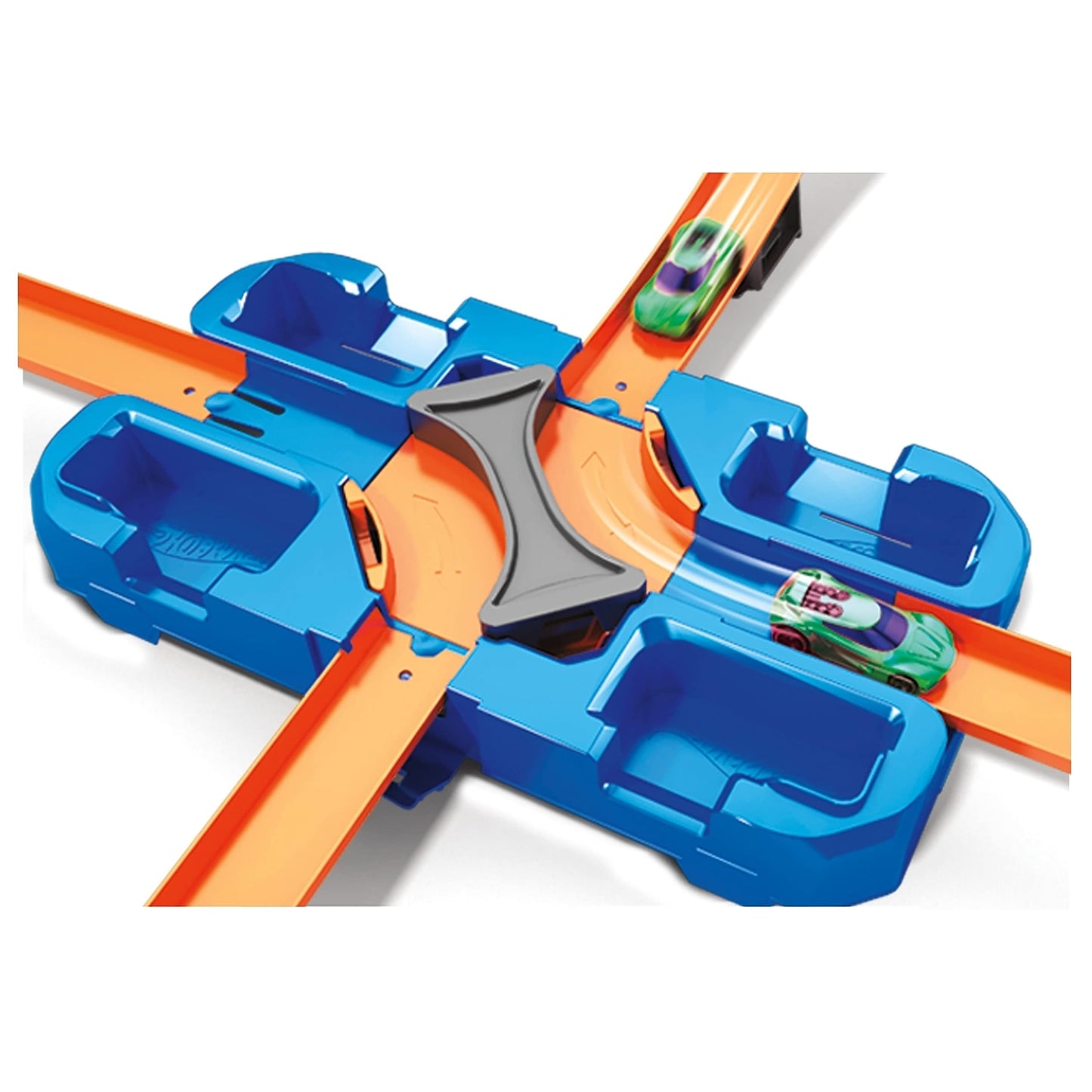 Hot Wheels Track Builder Mega Stunt Box & 01806 5-Pack 1:64 Die-Cast Vehicles Gift Set, 5 toy cars, random selection, for ages 3+