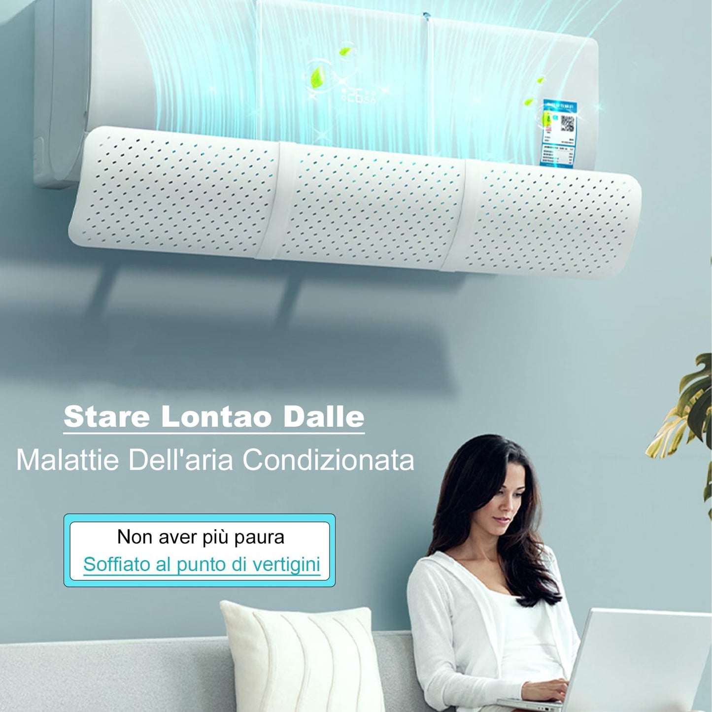 Air conditioner deflector, cold air conditioner deflector, Adjustable air conditioner deflector Universal retractable air conditioner windscreen (White)
