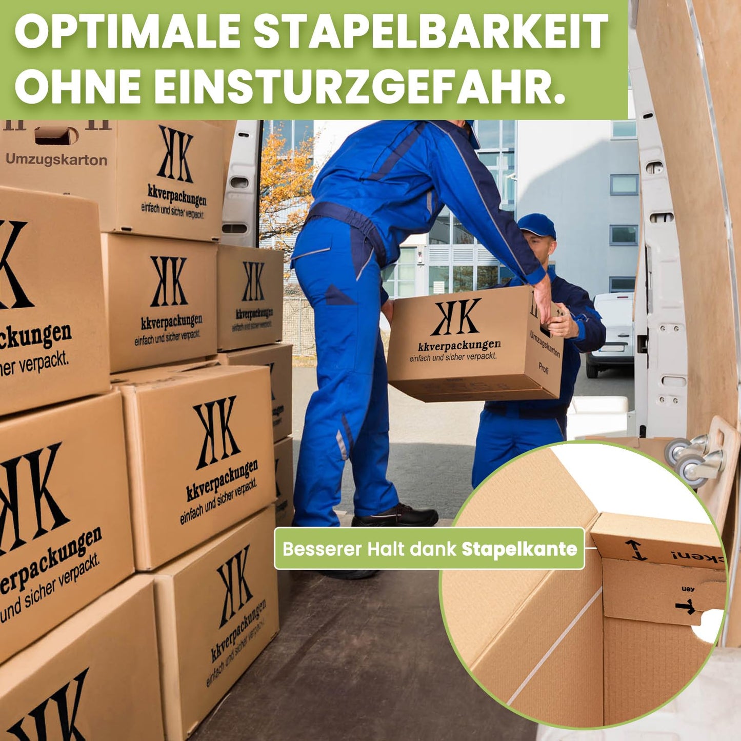 2 double-walled moving boxes, 5 pieces | Extra sturdy & stackable with double corrugation | Strong butterfly bottom | High load capacity | Ideal for any move