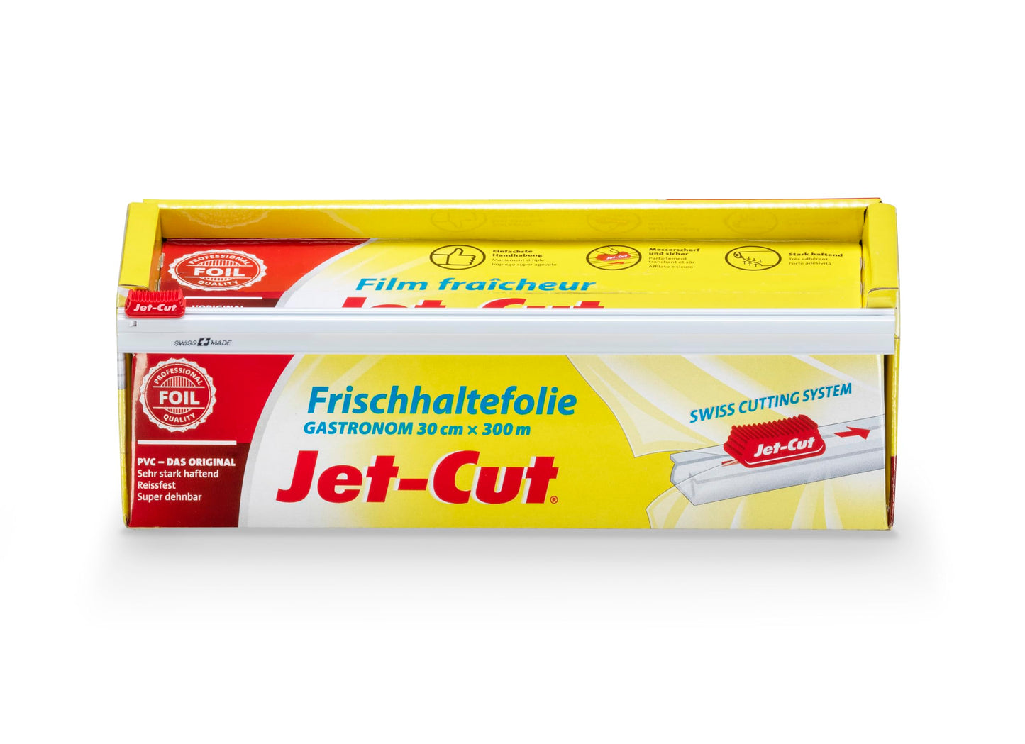 Jet-Cut cling film for cutting, gastronomy 30cm x 300m, PVC transparent, 1 piece