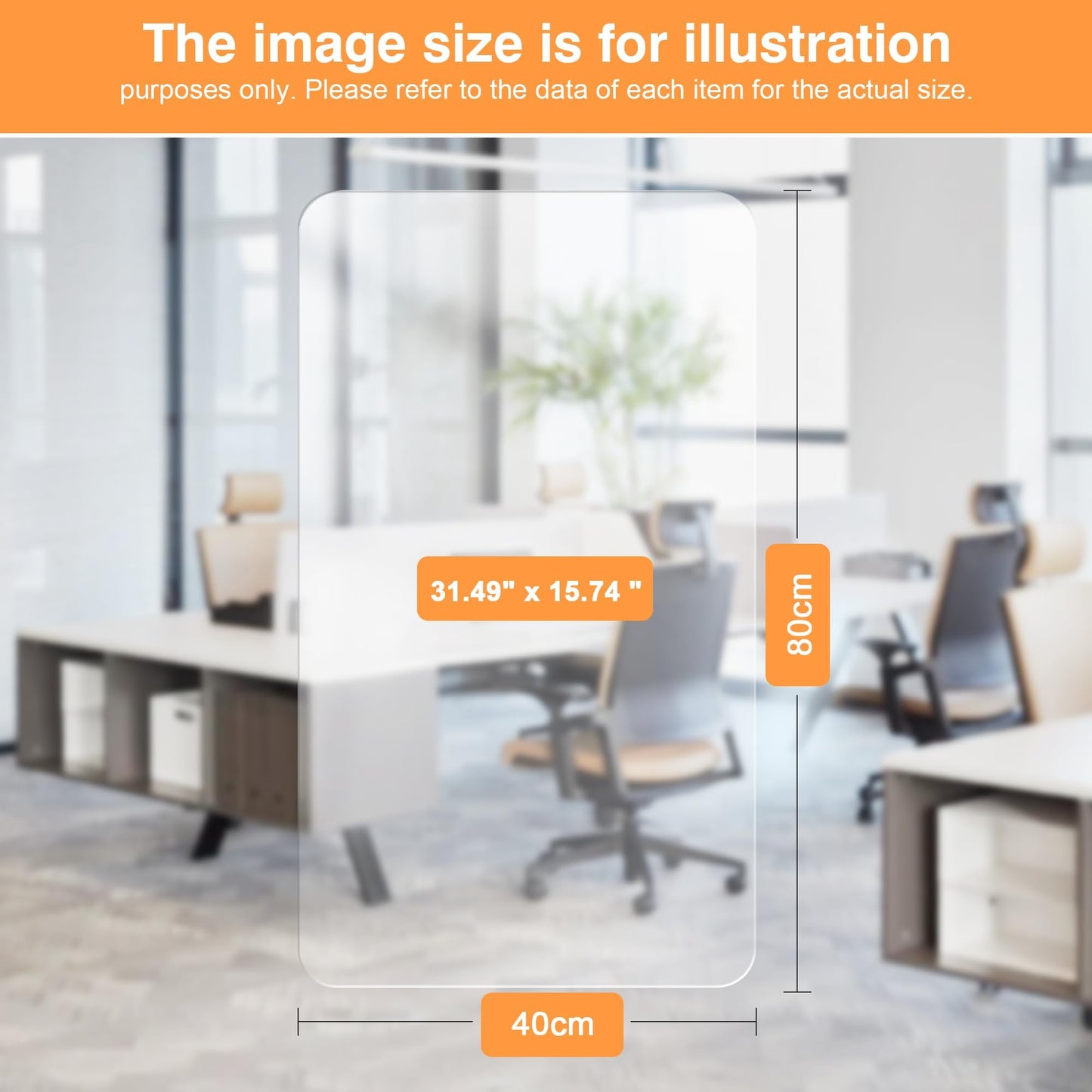 PUEAZU Desk Pad Transparent, 80x40x0.15cm Clear Large Desk Mat Transparent PVC Desk Pad Non-Slip Waterproof Table Mat Table Protector for Office Home