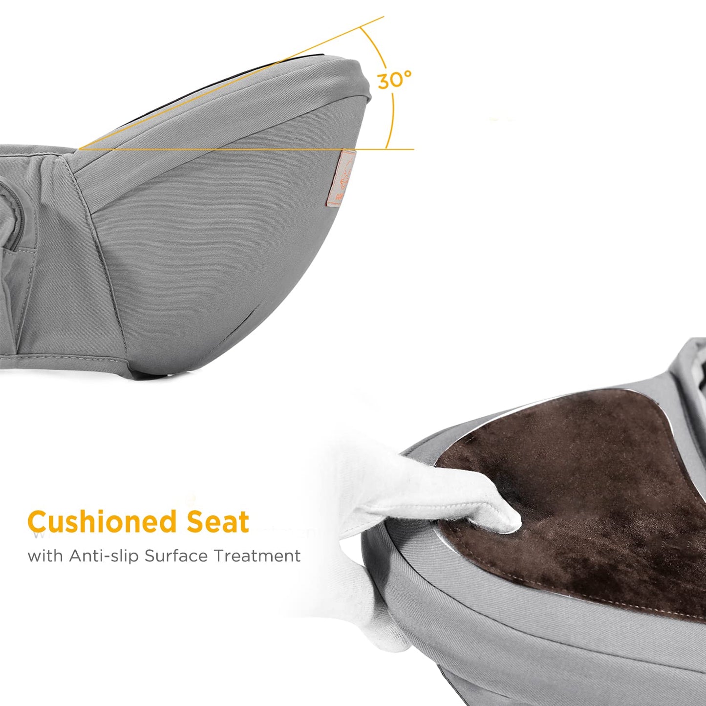 GAGAKU Baby Hip Seat Lightweight Waist Stool 4 Carrying Positions for Children 0-36 Months Infant - Gray