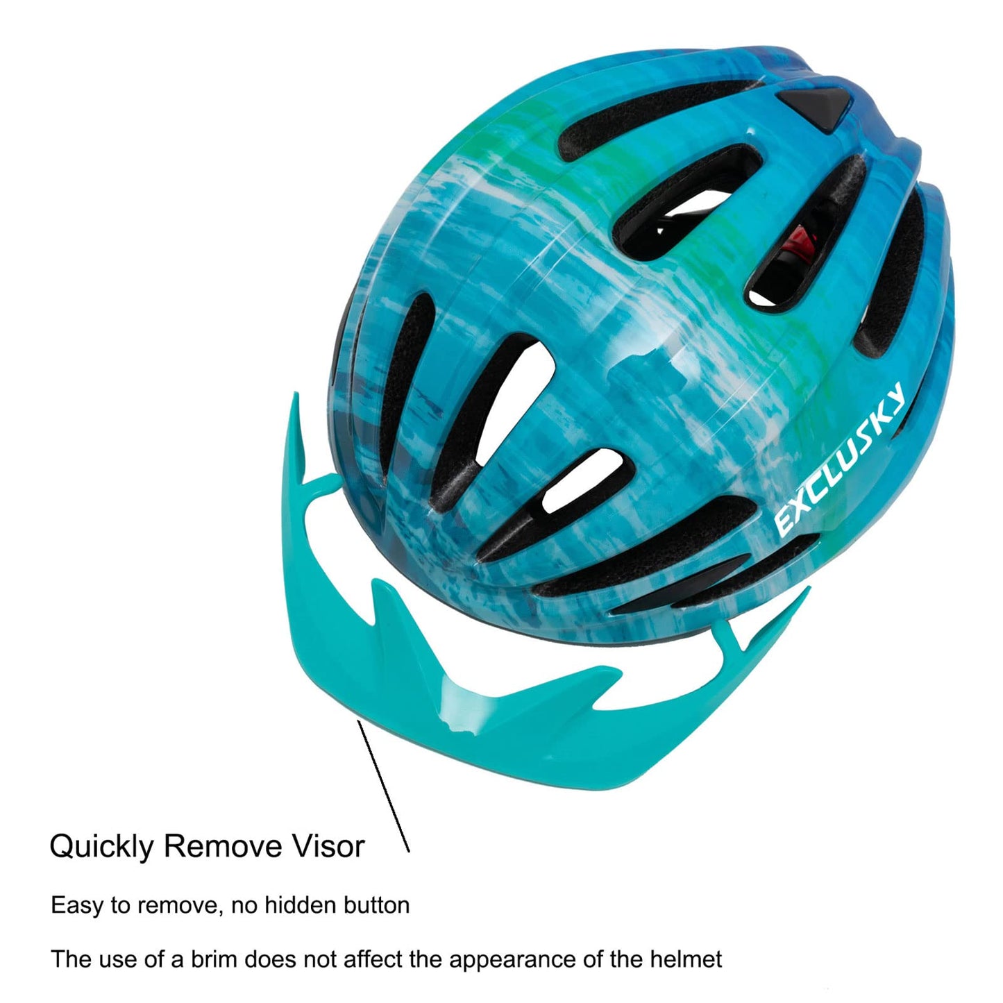 Exclusky Unisex Youth 222-Ocean Blue Bike Helmet, 4-OCEANBLUE, One Size EU