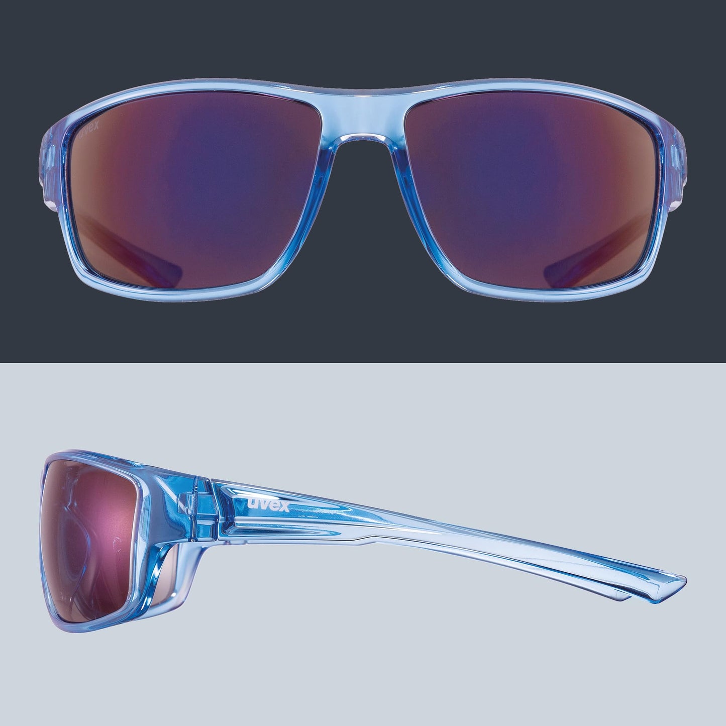 uvex sportstyle 230 - Sport sunglasses for men and women - strong protection against sunlight - 100% UVA, B, C protection - clear blue/mirror blue - one size