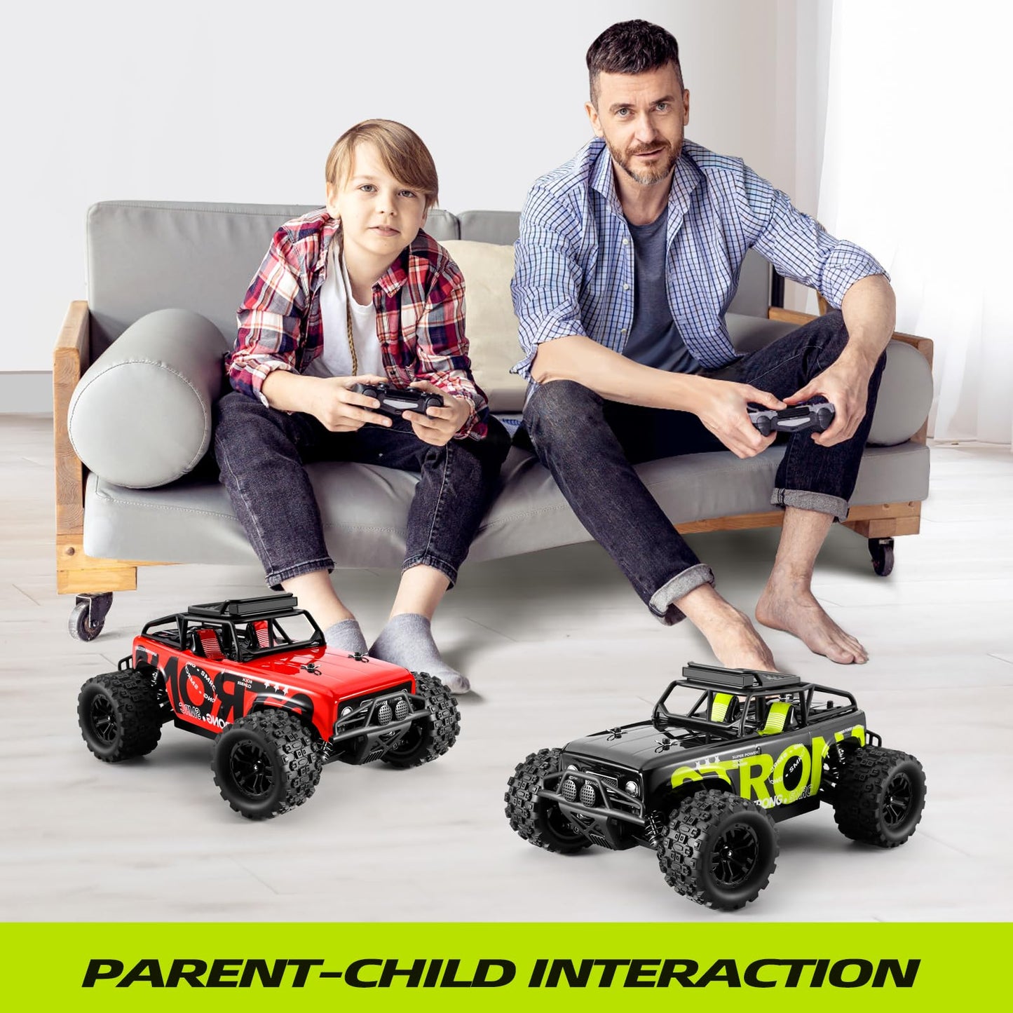 SupKonXi RC Car Remote Controlled, 4WD Off-road Vehicle, 40 km/h Racing Car, 1:18 Scale Monster Truck, 2.4GHz All Terrain RC Crawler, 2 Batteries 60 Minutes, Toy Car for Kids Adults