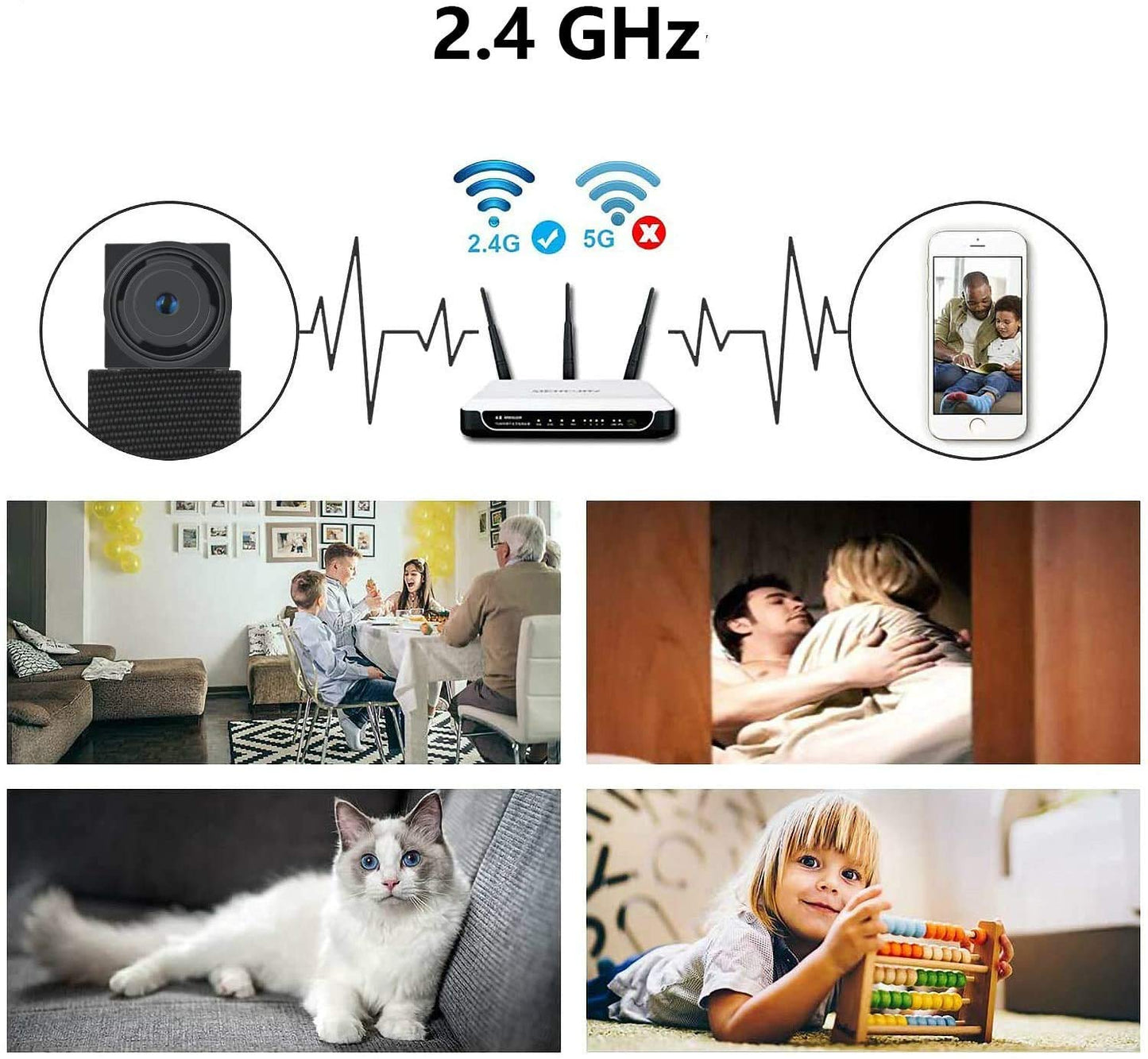 Amyway Mini Surveillance Camera 4K Small Security Cameras Motion Detection Video Camera for Home/Office/Apartments Security