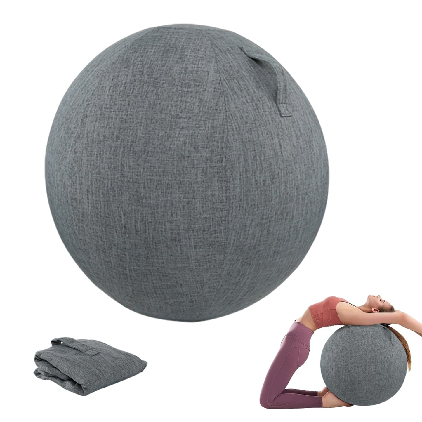 CISSIYOG Chair Covers for Exercise Ball 65cm Ø, Protective Cover for Yoga Ball, Balance Ball Cover, Anti-Scratch Foldable Fabric Cover for Exercise Balls (Exercise ball not included)