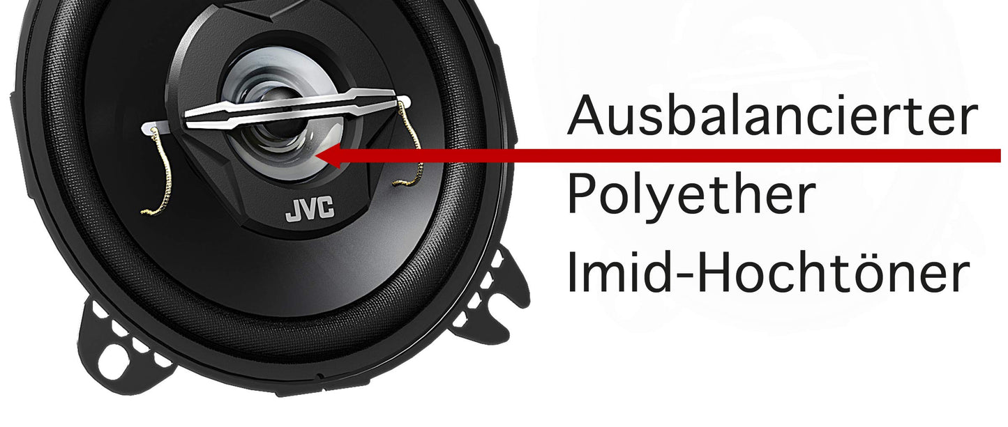 Alpine SXE-0825S 9 cm (3.5 inch) 2-way coaxial speakers & JVC CS-J420X 10 cm 2-way coaxial speakers, 2 pieces.