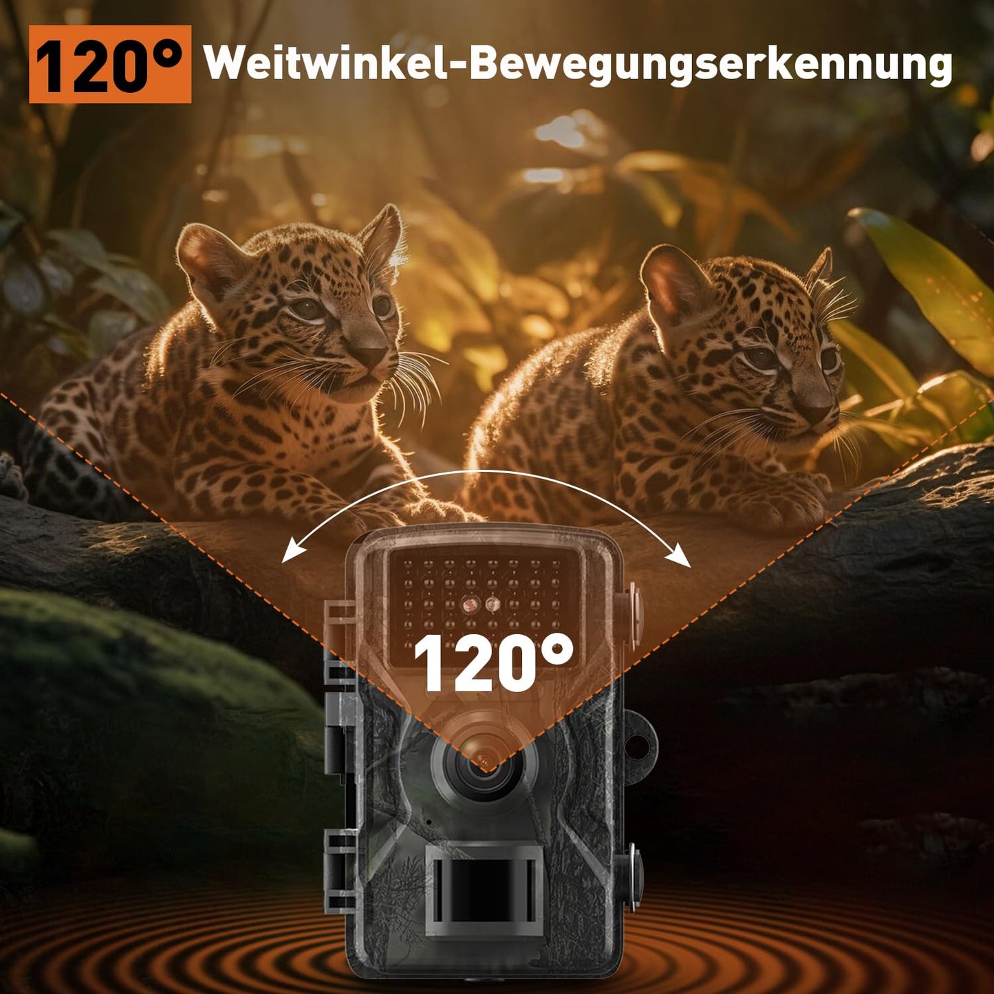 HSSNS Trail Camera, 60MP 4K Video Wildlife Camera, 0.1 Second Triggered IP66 Waterproof Trail Camera with Night Vision and Infrared Function for Animal Monitoring