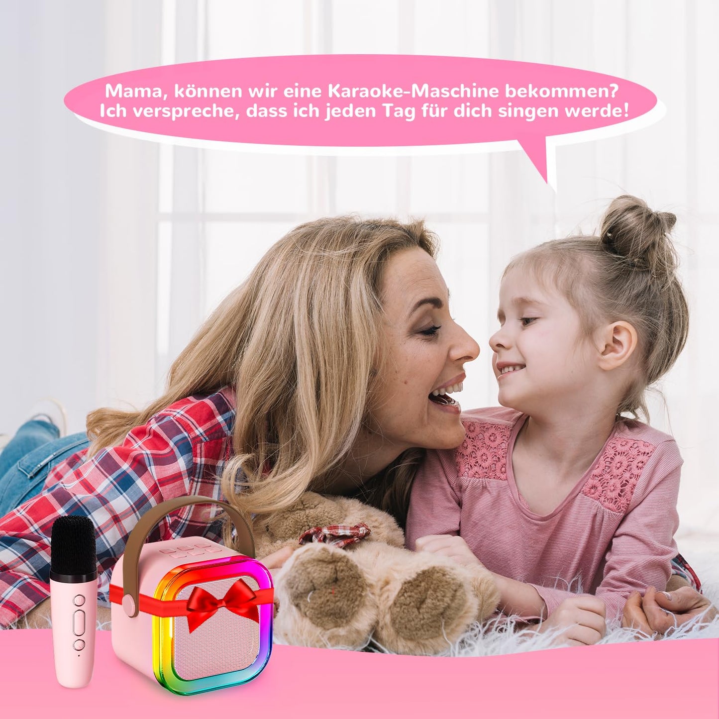 Gifts girls karaoke machine kids: Wowstar karaoke microphone kids - mini karaoke set with microphone - kids toy birthday gifts for 3-12 years girls music instrument accessories