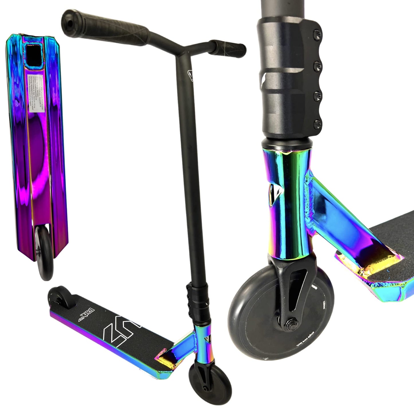 Anaquin Park V7 stunt scooter, height=89cm (neochrome rainbow oilslick)