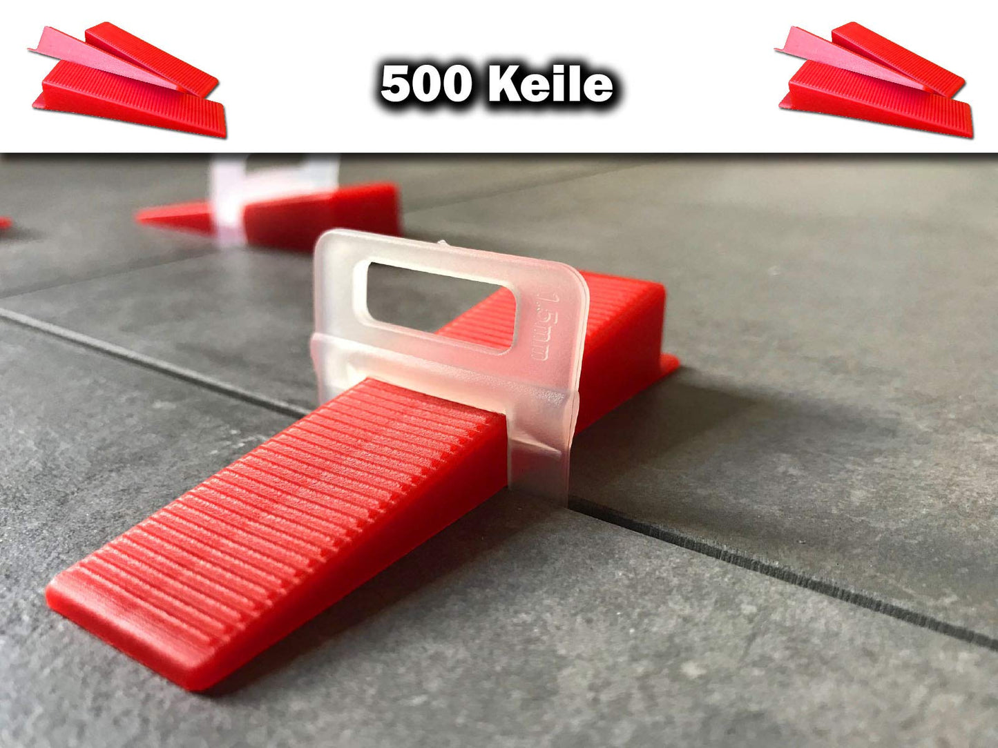 500 wedges - EXTRA HIGH leveling spacers for tile thicknesses from 25mm to 35mm - KACHEL GOTT®- Joint width 3mm - leveling spacers - wedges - pliers customize individually (500 wedges)
