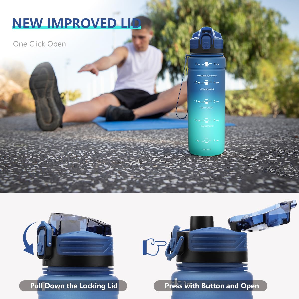 Zounich kids water bottle with leak-proof design. BPA-free, made of tritan plastic. Perfect for sports, biking, school, and even carbonated drinks. Dishwasher safe.