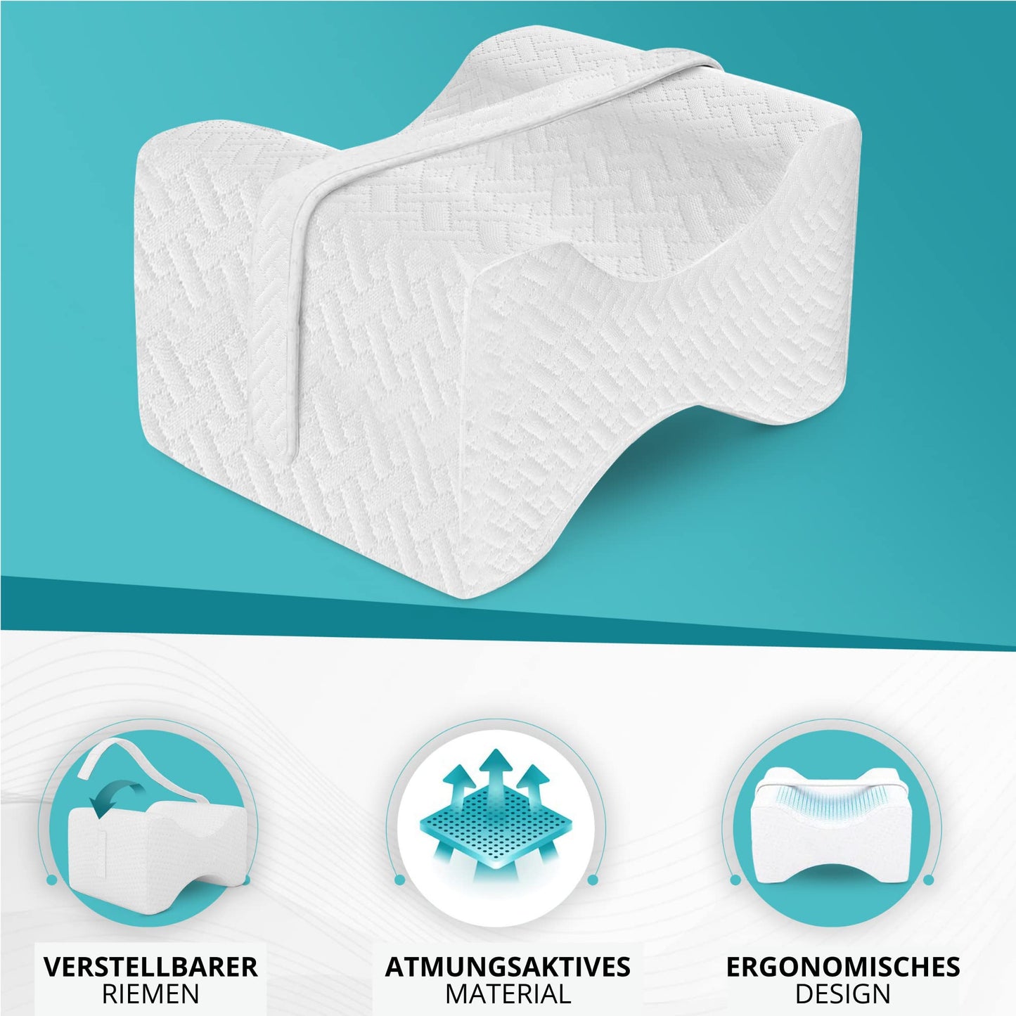 LANOA Relax knee pillow for side sleepers - ergonomic memory foam pillow for side sleepers - orthopedic leg pillow for side sleepers.