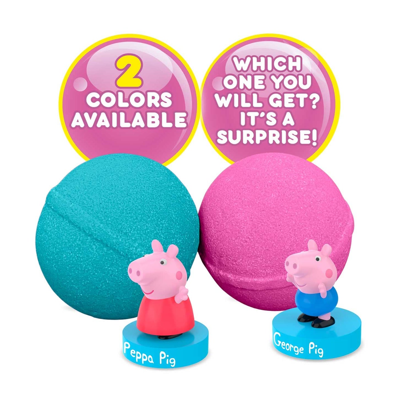 INKEE SURPRISE - 8-piece set of Peppa Pig bath bombs for kids with surprise toys, Peppa Pig bath toy with strawberry scent & foam effect.