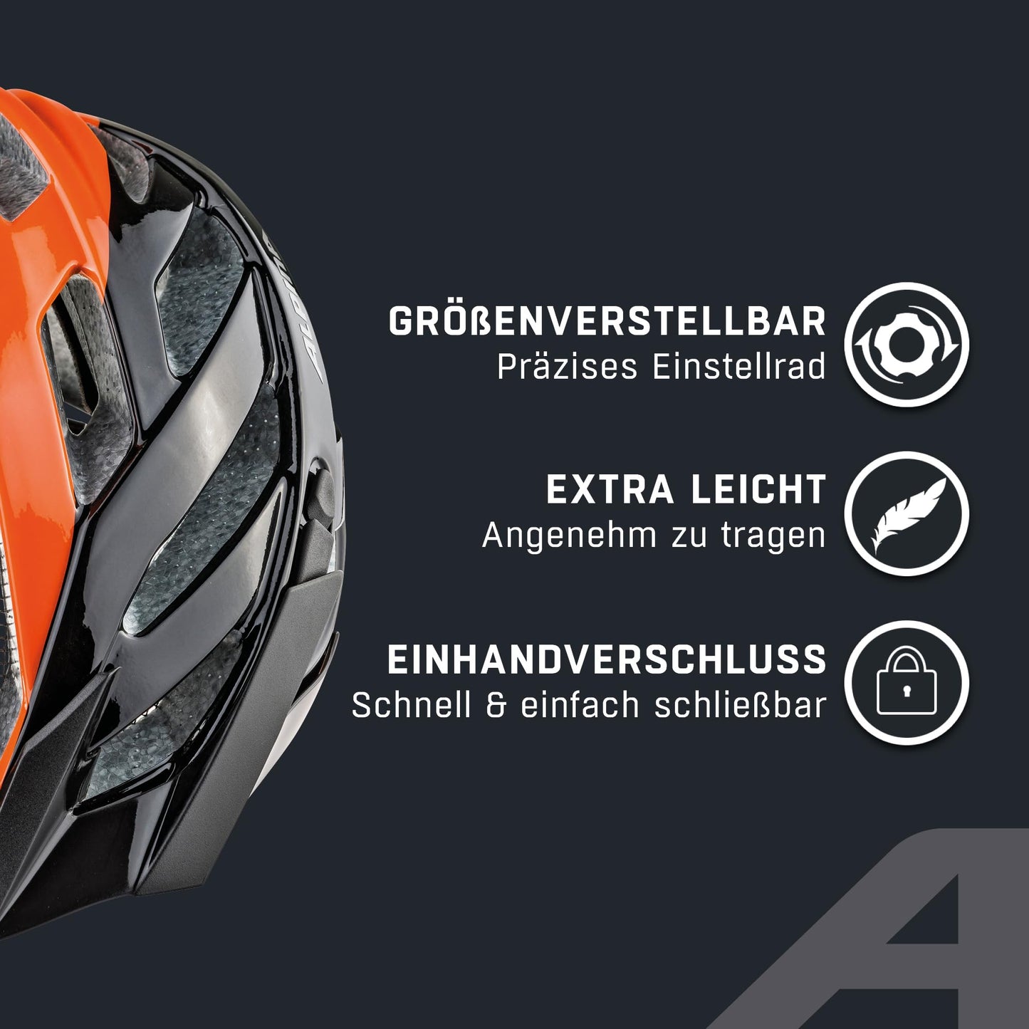 ALPINA PANOMA - Reflective & Optimal Ventilated Bike Helmet with Insect Net & Retrofit LED for Adults, black-orange, M (56-59 cm)