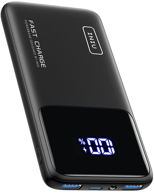 INIU Power Bank, Slimmest Fast Charging Powerbank small but powerful 10000mAh USB C Input & Output, PD3.0 QC4.0 External Mobile Batteries 22.5W, compatible with iPhone 16 15 14 13 12 Pro Max Samsung S21 iPad