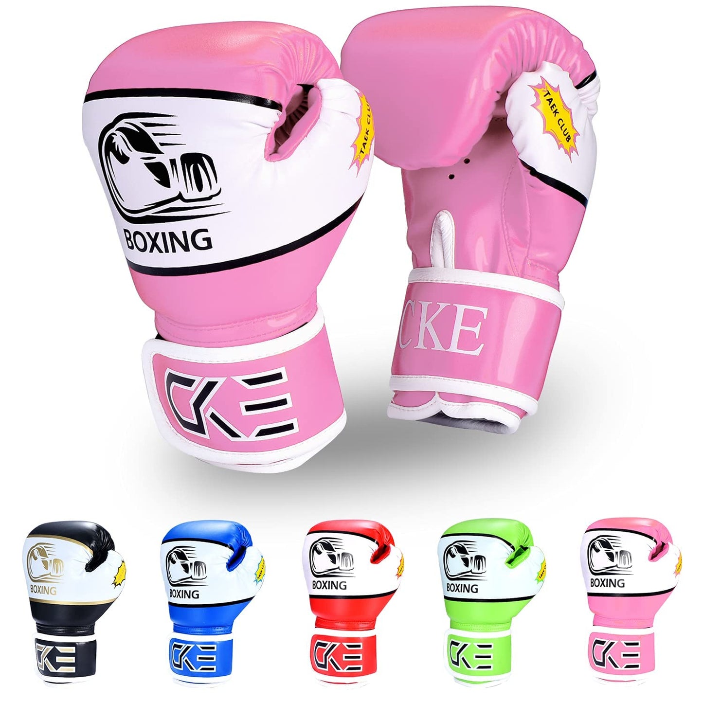 CKE Kids Boxing Gloves for Children 5-12 Years Boys Girls, Kids Boxing Gloves Training Gloves Boxing Gloves for Kids Punching Bag Kickboxing for Muay Thai Boxing Gloves (Pink)
