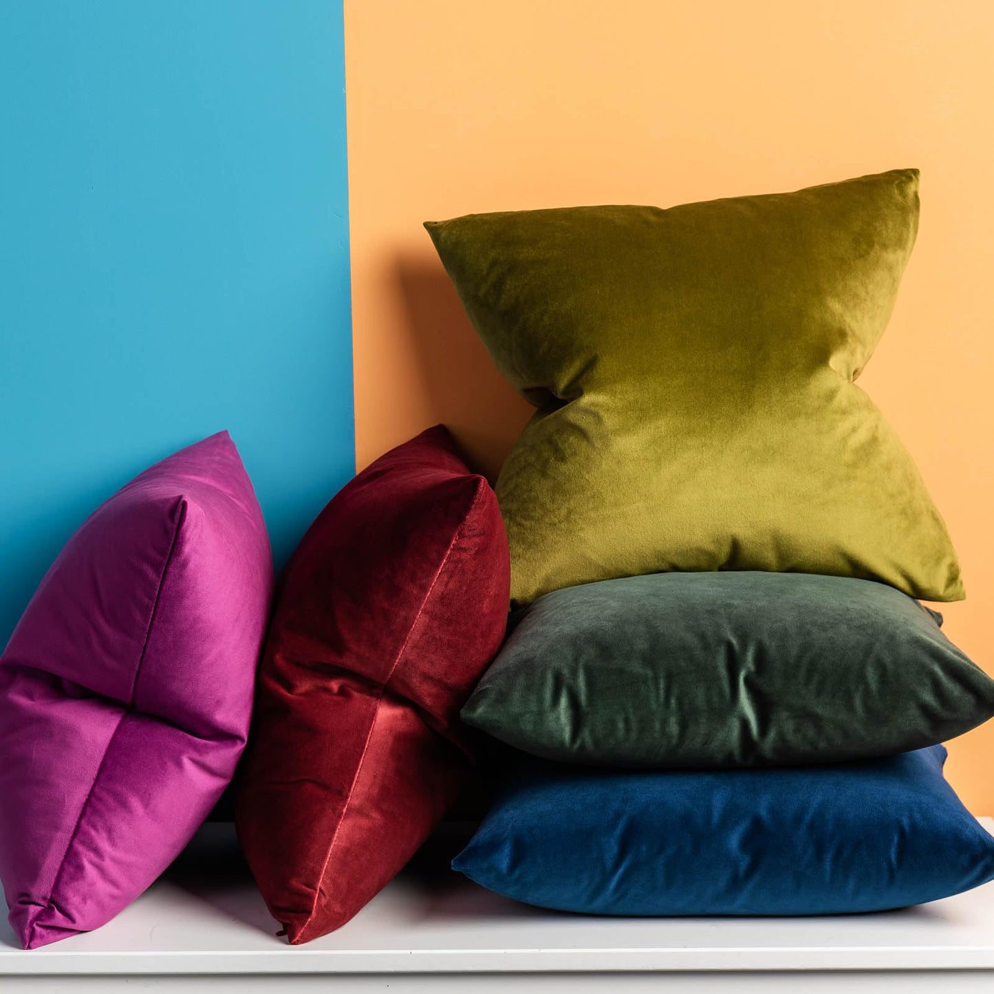 JUSPURBET Navy Blue Velvet Pillow Covers 50cmx50cm 2-Pack for living room couch sofa bedroom Decorative Square Solid Soft Pillowcases with invisible zipper