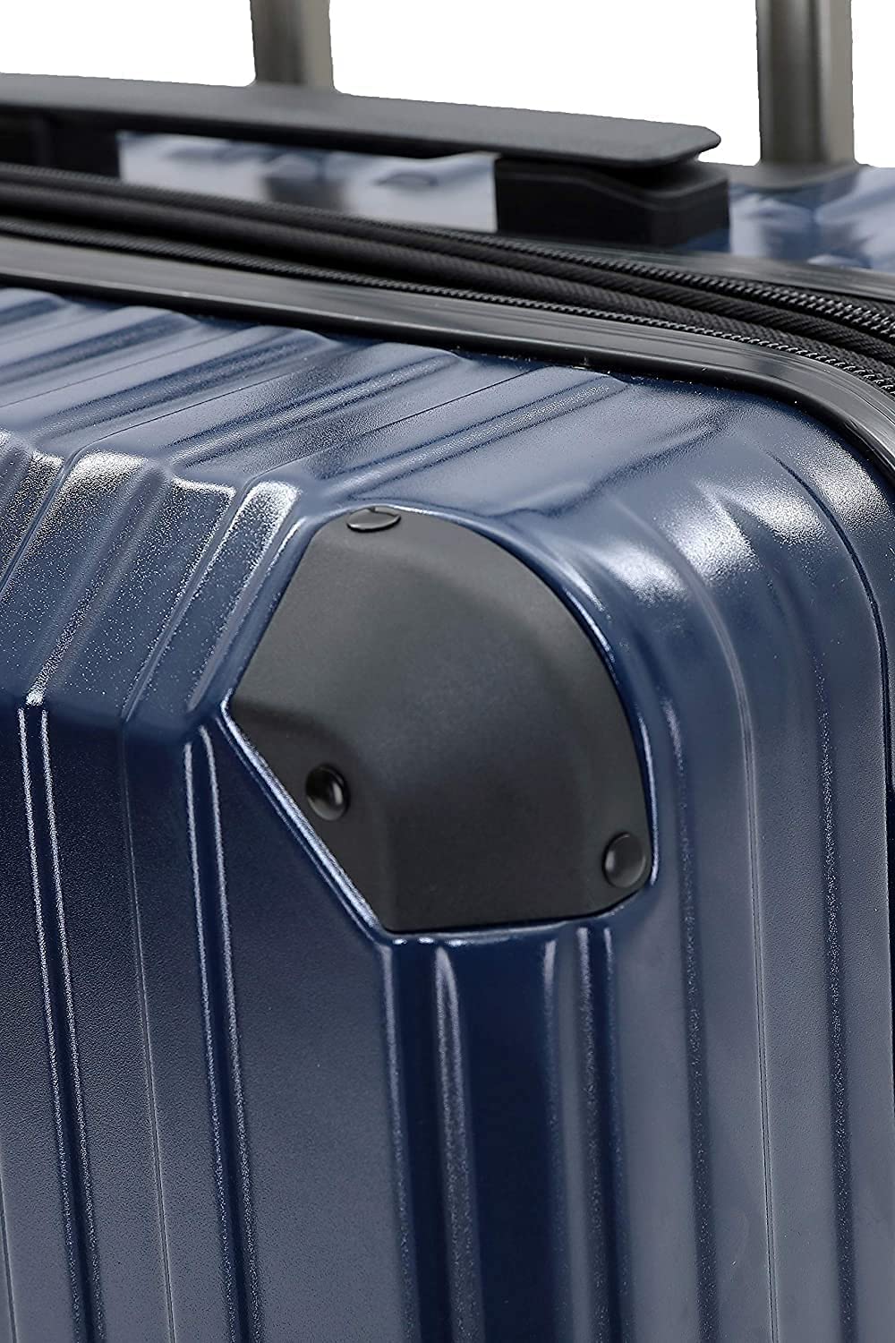 Münicase M816 TSA lock suitcase travel luggage trolley set hard shell board case (navy blue, 3-piece set)