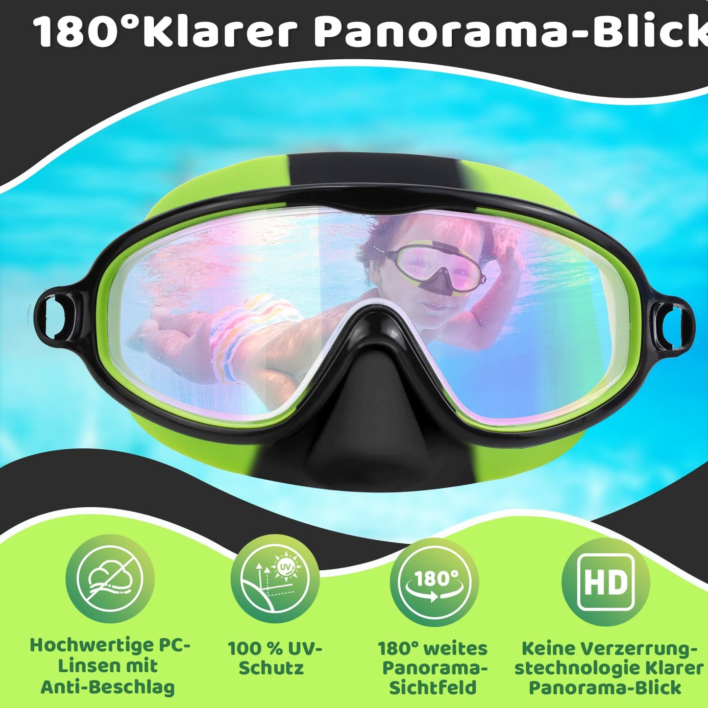 Vvinca kids swim goggles with nose protection