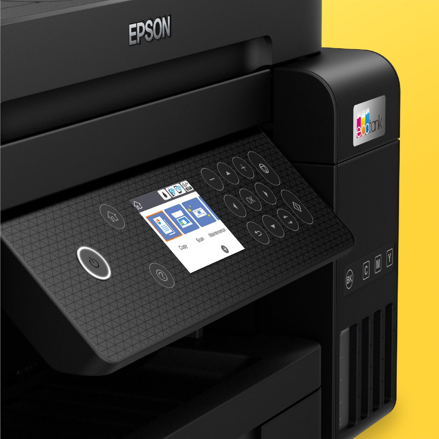 Epson EcoTank ET-3850 A4 multifunction Wi-Fi ink tank printer, with included ink supply lasting up to 3 years.