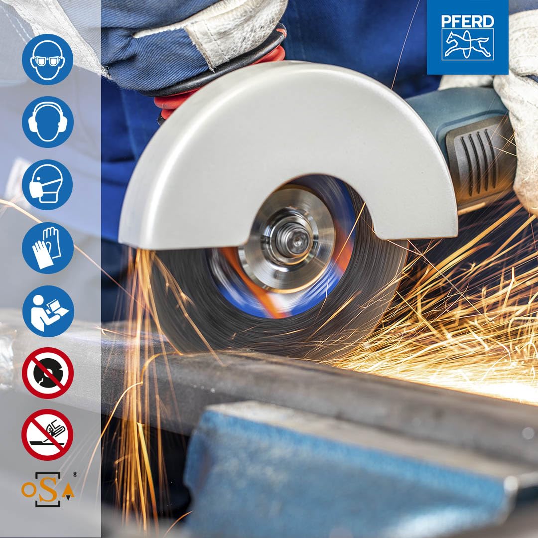 Horse cutting discs in handy metal tin, 10 pieces, 125 x 1.0 x 22.23 mm, straight, PSF STEELOX (22.23 mm), 69121091- for steel and stainless steel (INOX) with high cutting performance and good service life.
