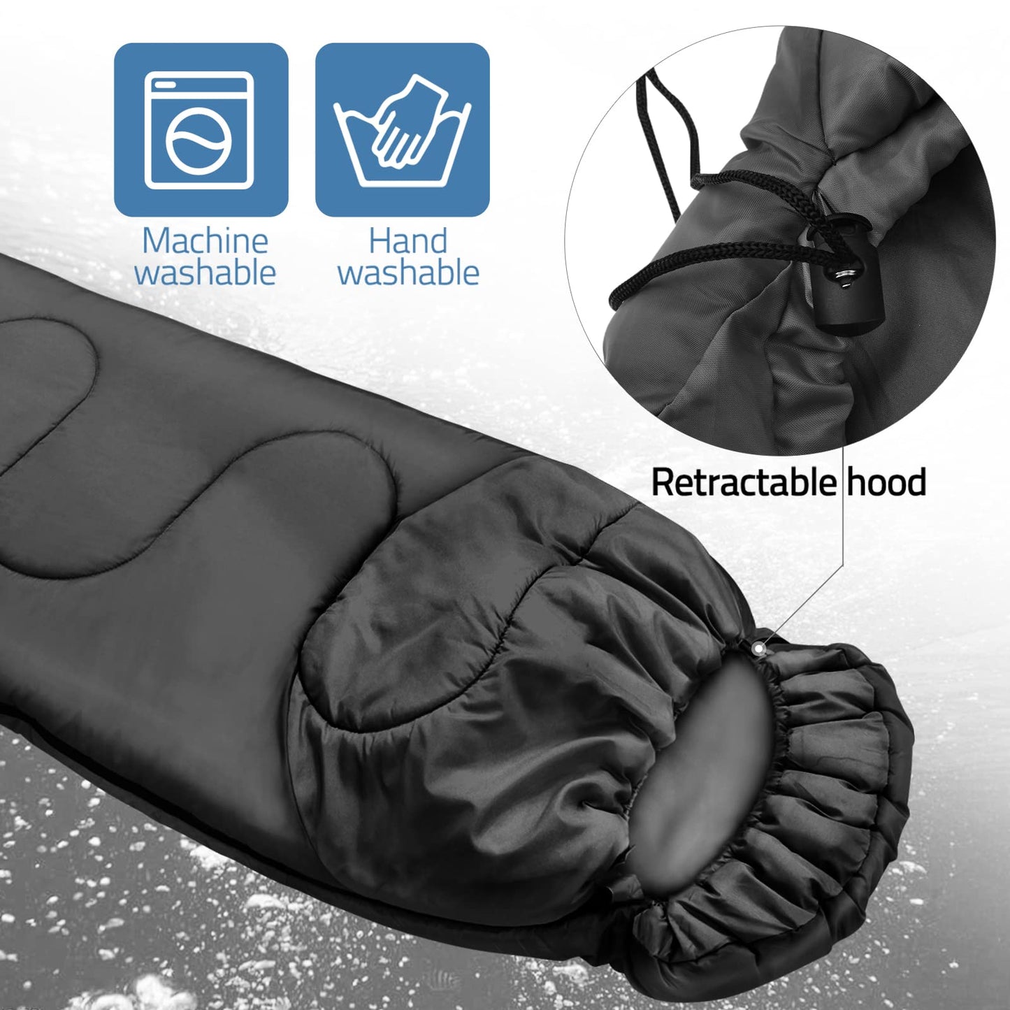 Outdoor camping sleeping bag for 3 seasons, adults sleeping bag, 2 in 1 function blanket sleeping bags, warm, lightweight, waterproof for backpacking, hiking, and traveling.