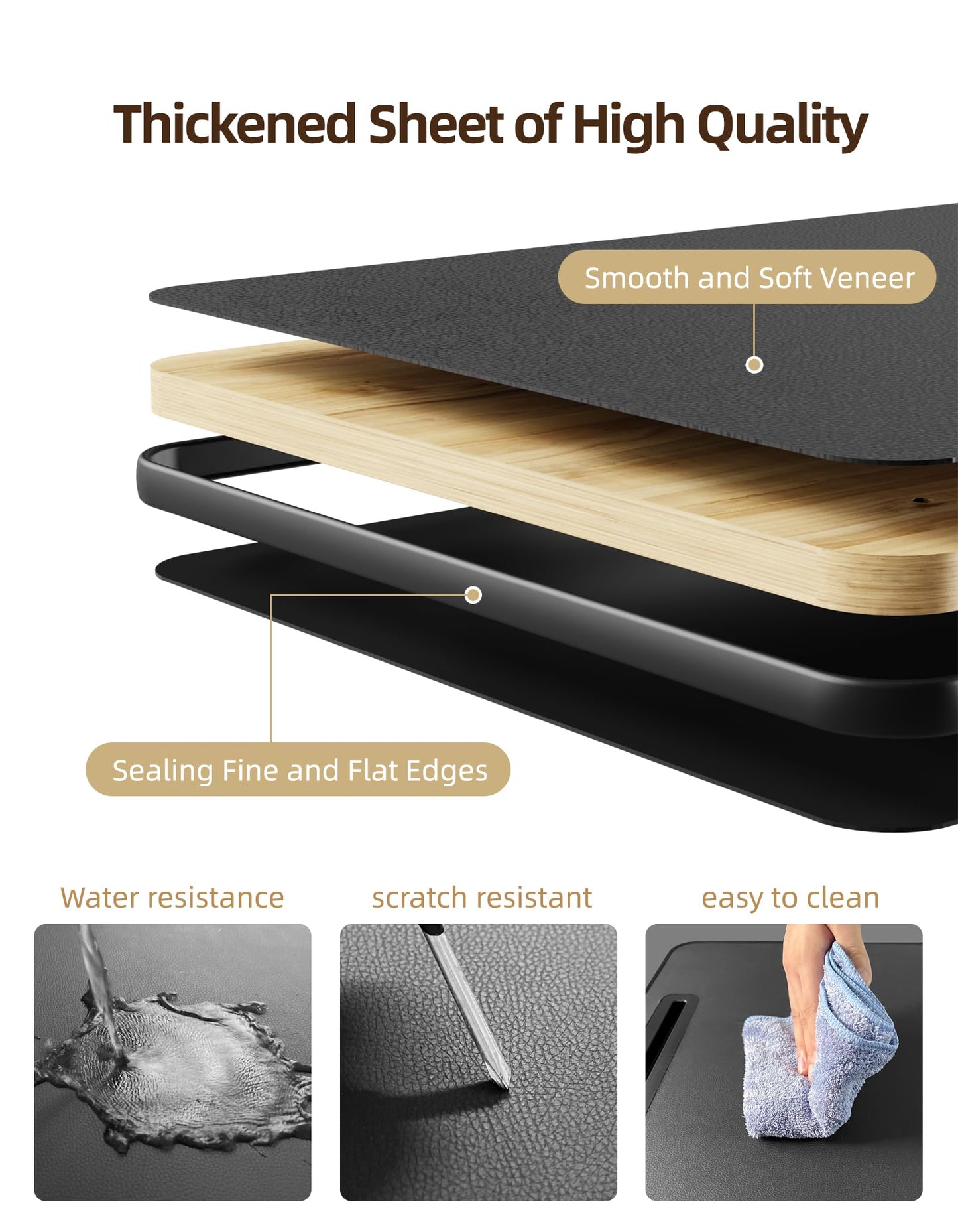 EWX bed desk with folding legs, tablet slot, storage drawer, silicone wrist rest, foldable lap table for eating, working, writing, and drawing.