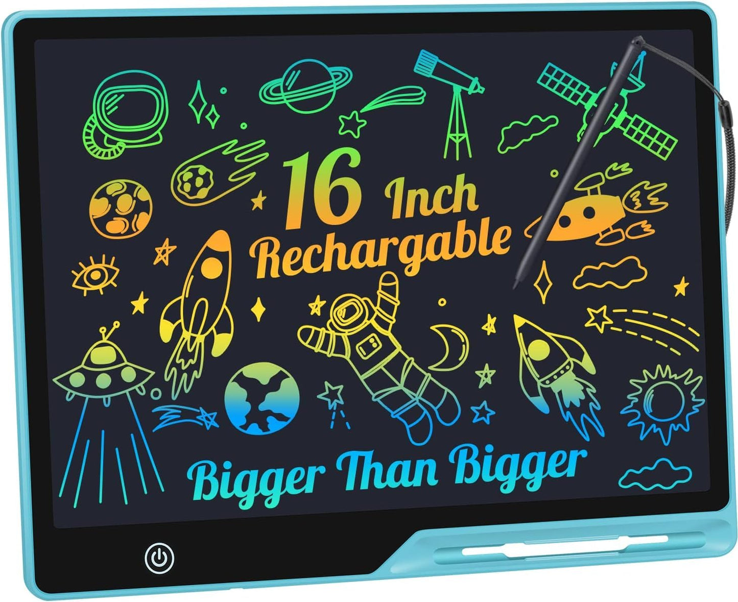 Kinayue LCD Writing Tablet for Kids, Rechargeable 16 Inch Drawing Board, Preschool Learning Toy Christmas Birthday Easter Gift 3 4 5 6 7 Year Old Girls Boys