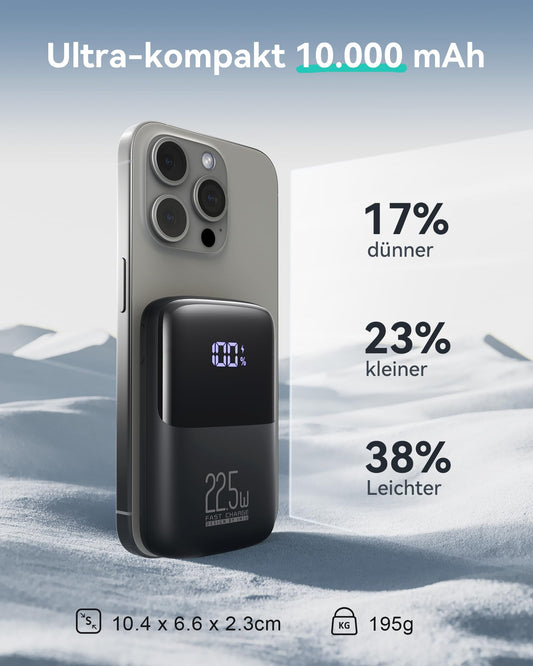 INIU Power Bank, 22.5W Fast Charging 10000mAh Portable Charger Small But Powerful, PD3.0 QC4.0 USB C Input & Output External Battery Pack for iPhone 17 16 15 14 13 12 Pro Max Mini Plus Samsung S23 AirPods iPad, etc.
