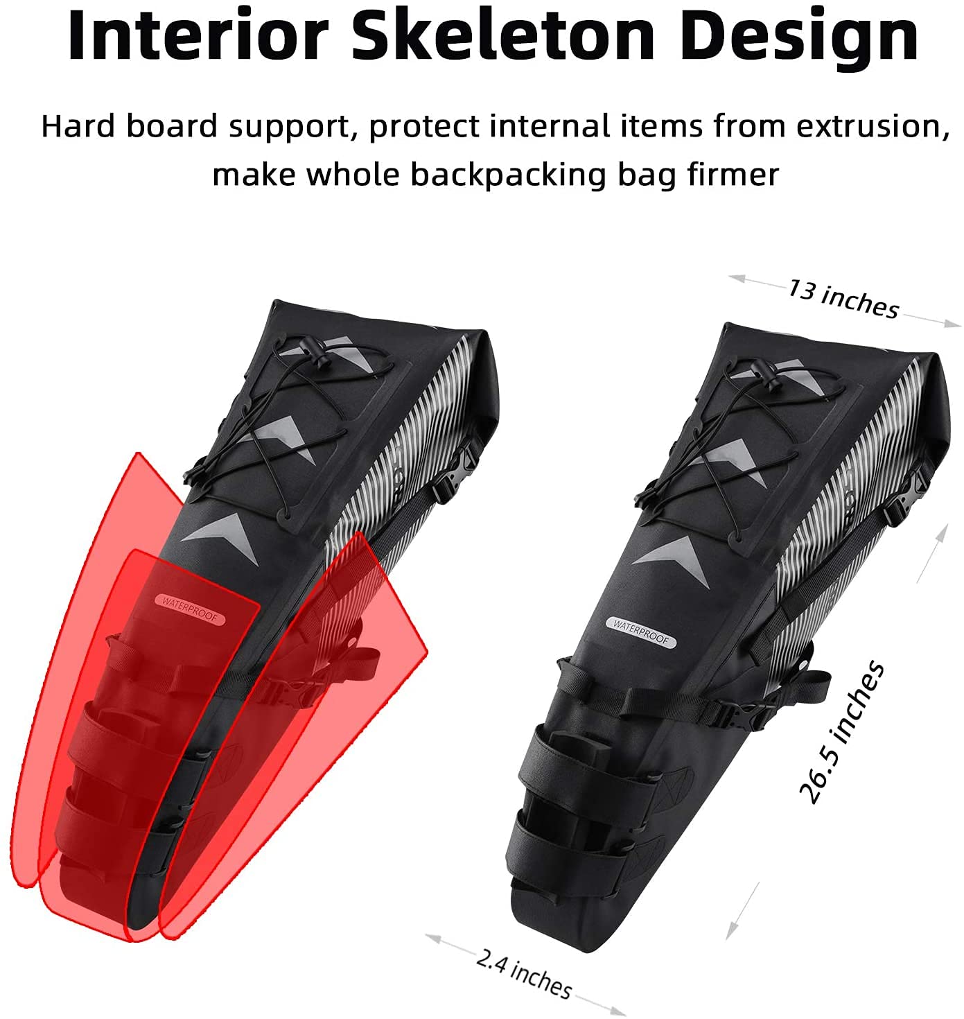 ROCKBROS Bike Saddle Bag 100% Waterproof IPX7 10L Bicycle Bag Rear Seat Bag