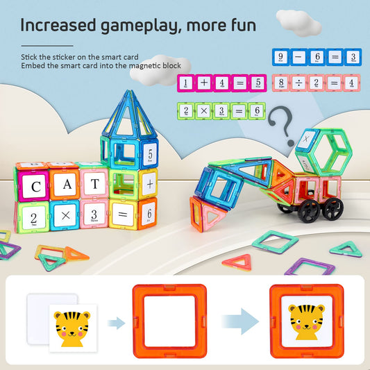 mysoler Magnetic Building Blocks 106 Pieces mini Magnets Kids Magnetic Toys Magnet Toy Magnet Blocks for Children aged 3 and up for Boys and Girls-Learning Toys Birthday Preschool