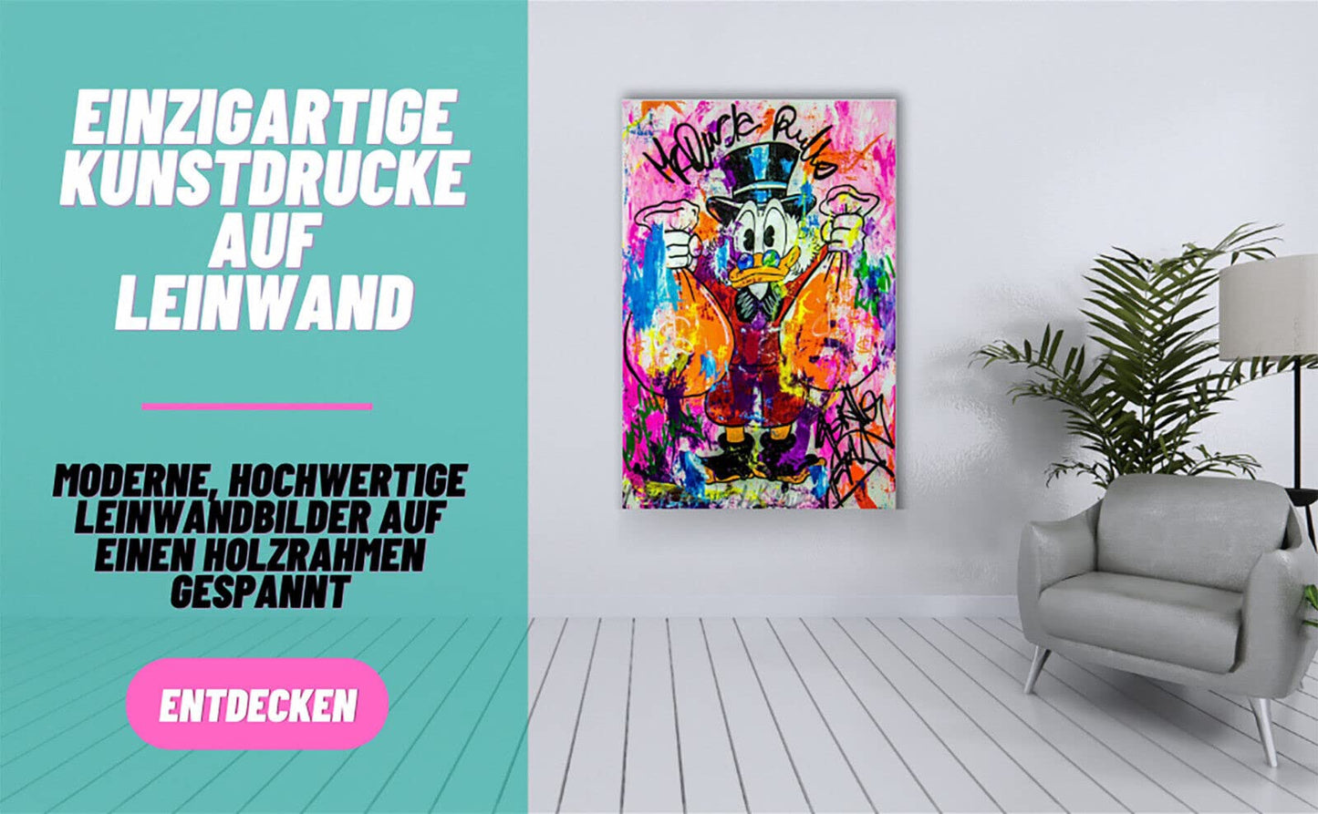 Magic Canvas Art Mickey Mouse Donald Duck Pop Art canvas picture 1-piece High-quality art print wall art - B8351, Material: canvas, Size: 120x80 cm