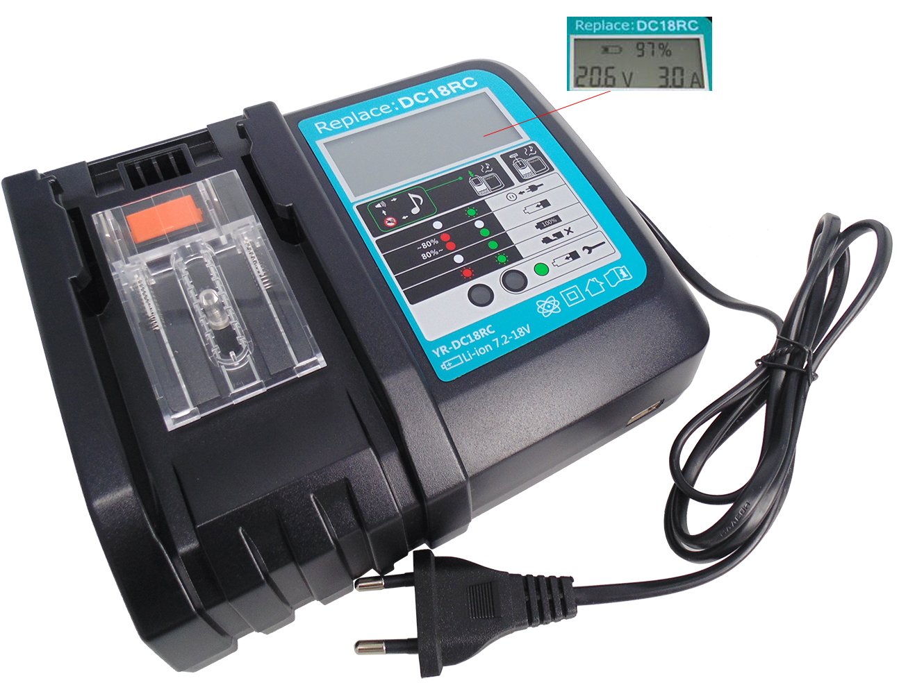 2 pieces of 18V 5.0Ah battery with charger for BL1850 BL1830 BL1840 BL1860 18 Volt LXT tool battery DC18RA DC18RC