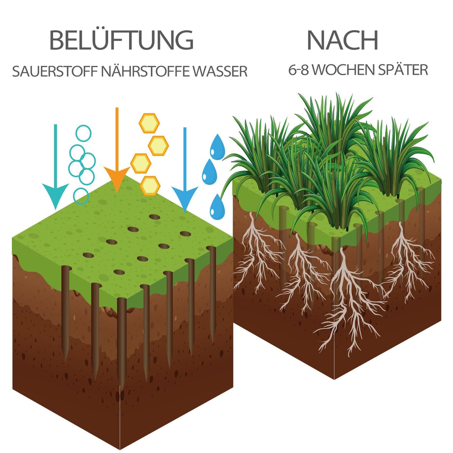 Walensee Lawn Aerator Spike Metal Manual Verticutter Soil Aeration Lawn with 15 iron spikes, Pre-assembled grass aerator tools for yard, lawn aeration, garden tool, Patented
