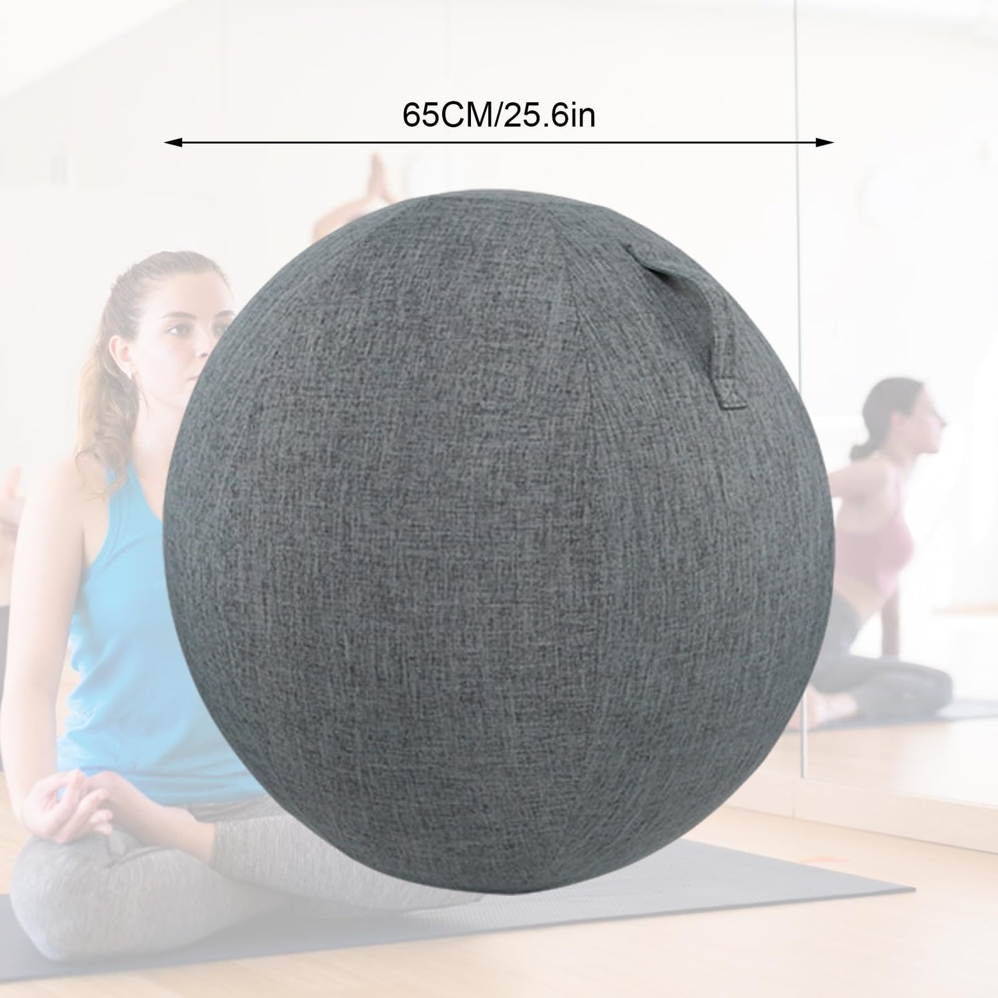 CISSIYOG Chair Covers for Exercise Ball 65cm Ø, Protective Cover for Yoga Ball, Balance Ball Cover, Anti-Scratch Foldable Fabric Cover for Exercise Balls (Exercise ball not included)