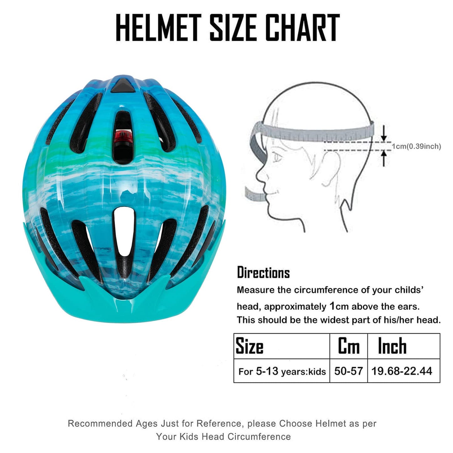 Exclusky Unisex Youth 222-Ocean Blue Bike Helmet, 4-OCEANBLUE, One Size EU