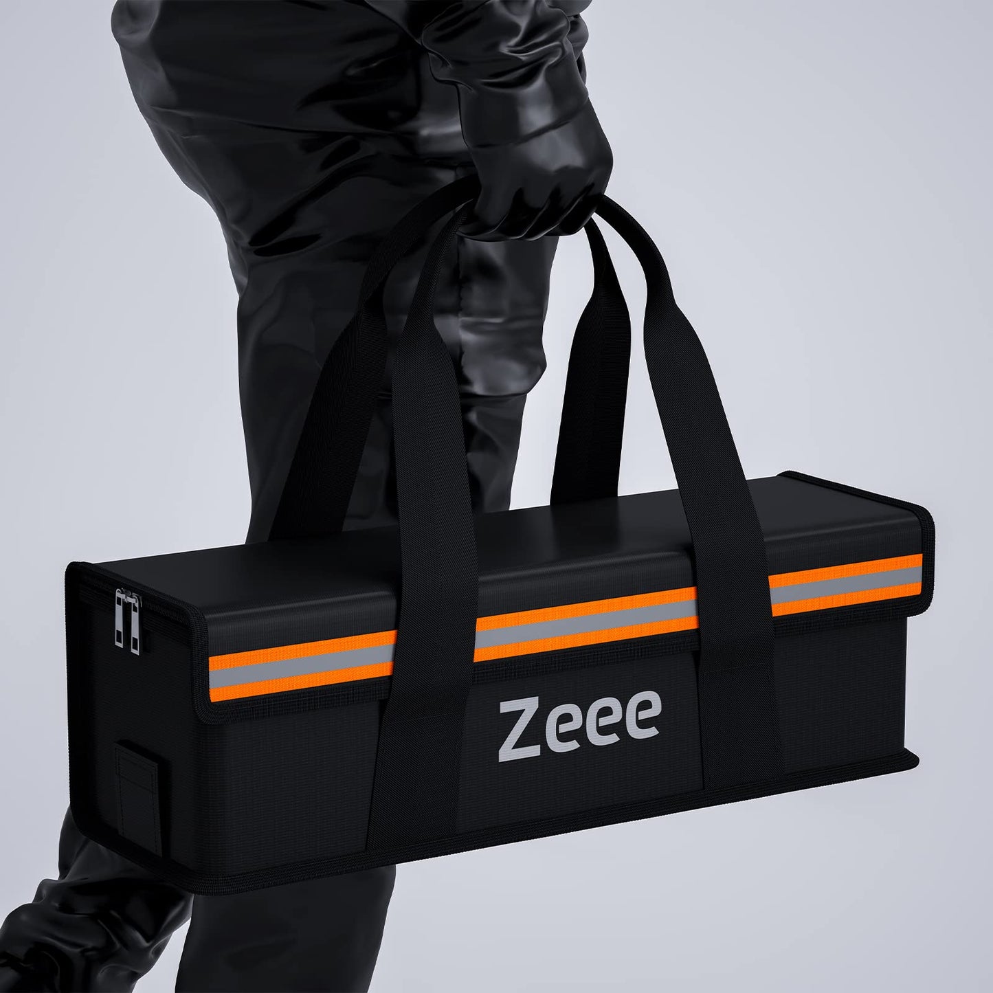 Zeee E-Bike Battery Bag Fireproof Explosion-Proof Bag Lipo Safe Bag for large batteries, large security box Easy storage & transport of batteries (2 pieces - 19.3 * 5.9 * 5.9 inches)