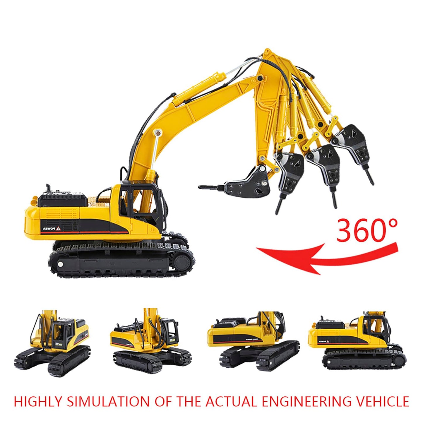 VGEBY1 Excavator Toy for Kids, Construction Vehicles Assembly Construction Model Car 1:50 Alloy Engineering Building Vehicle