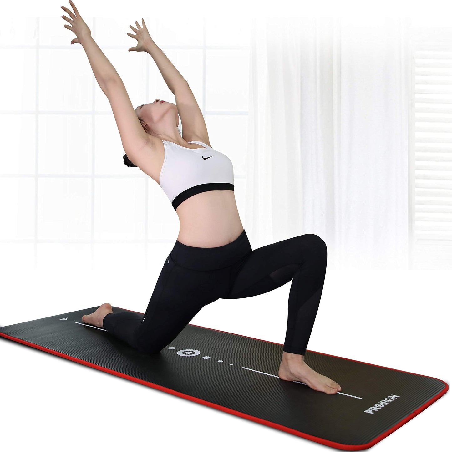 PROIRON gymnastics mat, home exercise mat with carrying strap, non-slip training mat, thick 10/15mm yoga mat and sports mat fitness mat Pilates mat for home training.