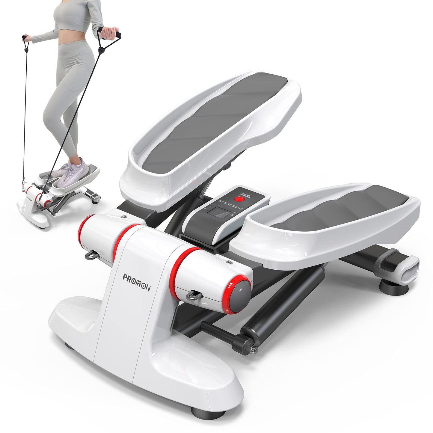 PROIRON Stepper for Home, Swing Stepper 120kg with Display for Leg and Butt Training, Mini Stepper Sport Stepper Twister Stepper Cardio - wear-free hydraulic cylinders - noiseless