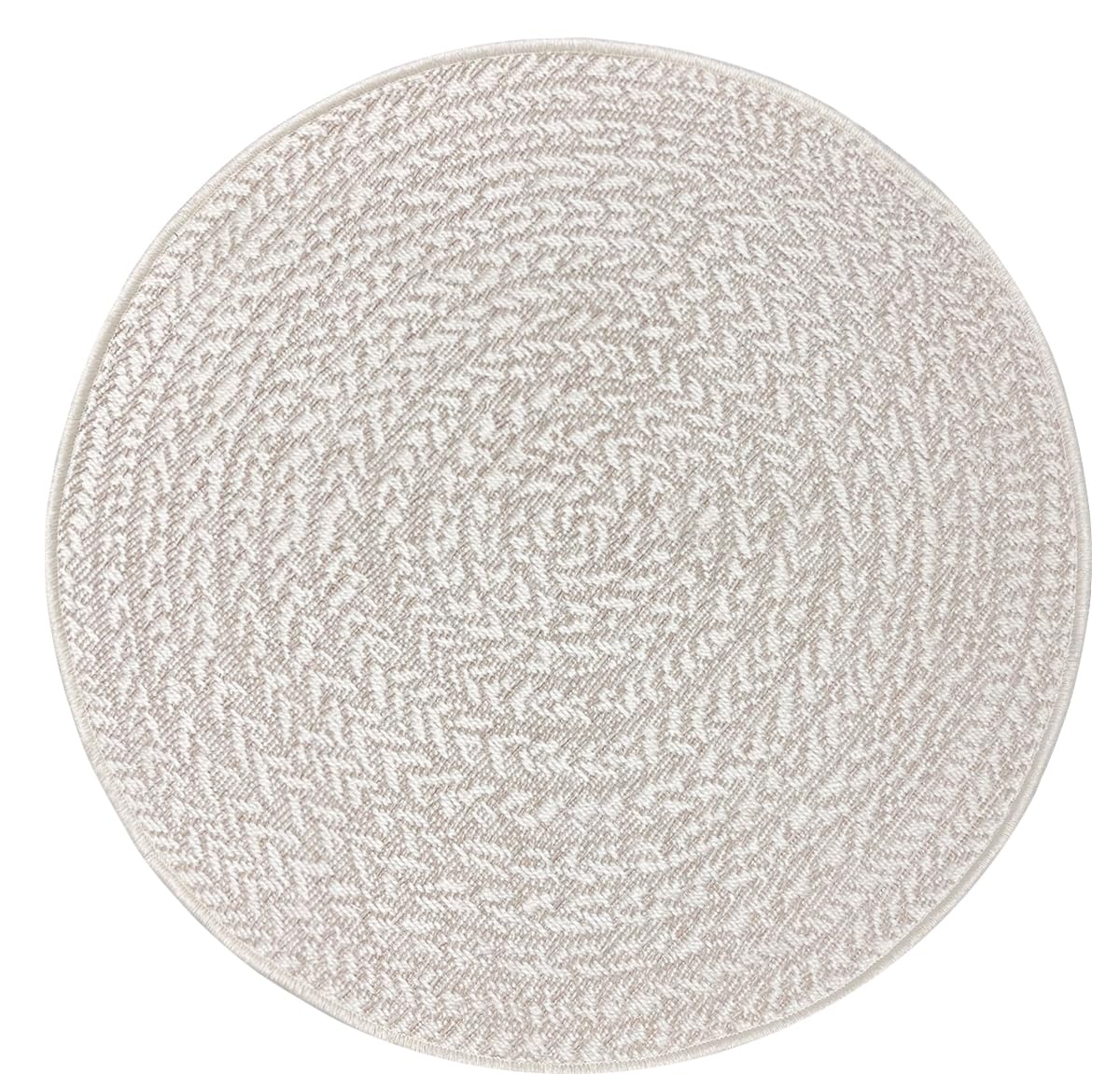 Mia's Carpets Soil - weatherproof indoor and outdoor carpet in natural jute look, suitable for terrace and garden, approx. 160 cm round.