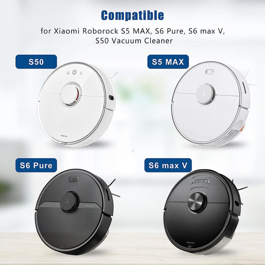 13-piece set for Xiaomi Roborock S6, S60, S65, S5, Max, S6 MaxV, S6 Pure, vacuum cleaner accessories, 1 x main brush, 2 x filters, 4 x mopping cloths, 4 x side brushes, 2 x cleaning tools.