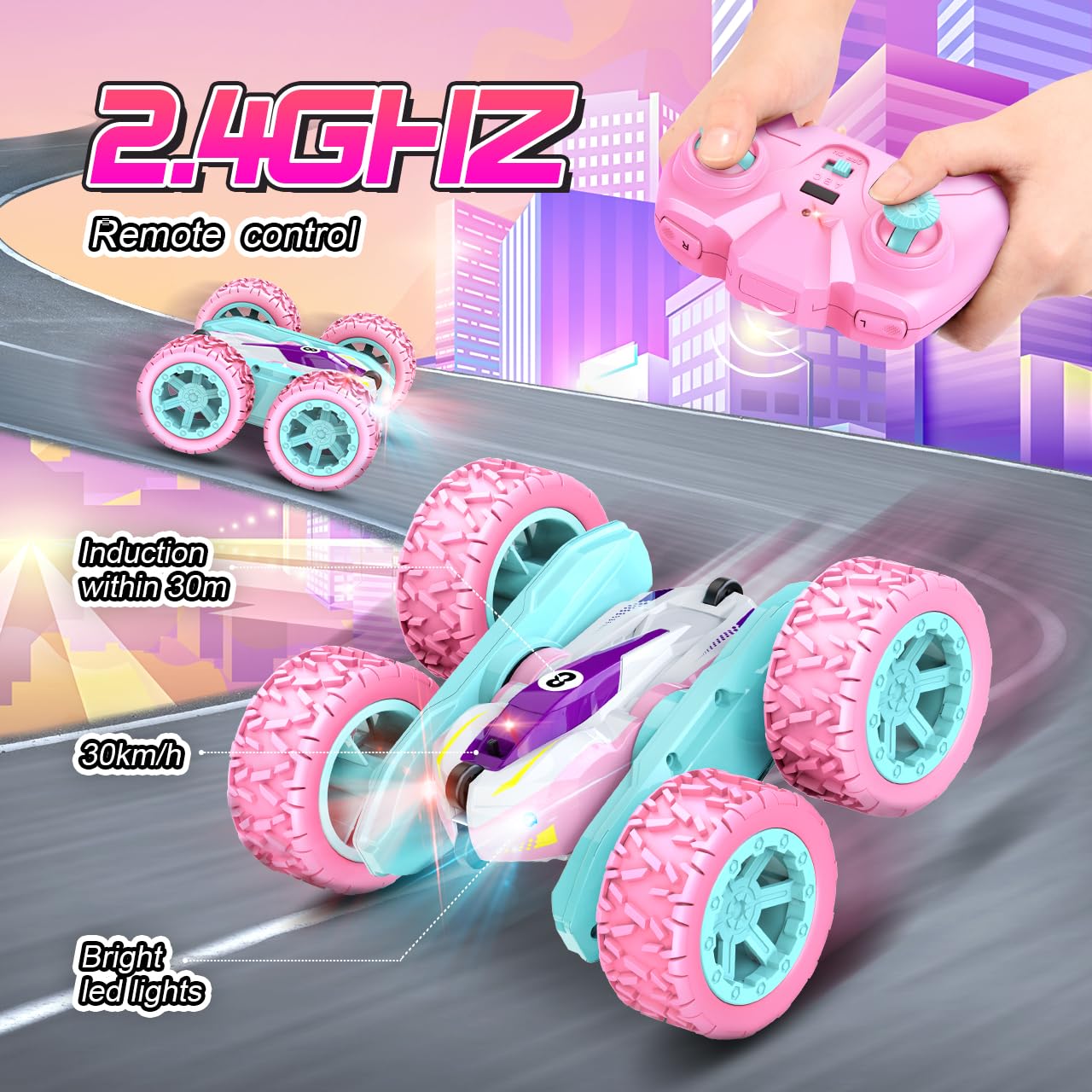 Grille Remote Control Car for Girls 3 4 5 6 7 8 years old, Gift for Girls 4-10 years old Outdoor Toy for Girls 3-9 years old Back to School RC Car Children's Toy for 3 4 5 6 year old Games for 3 4 year olds