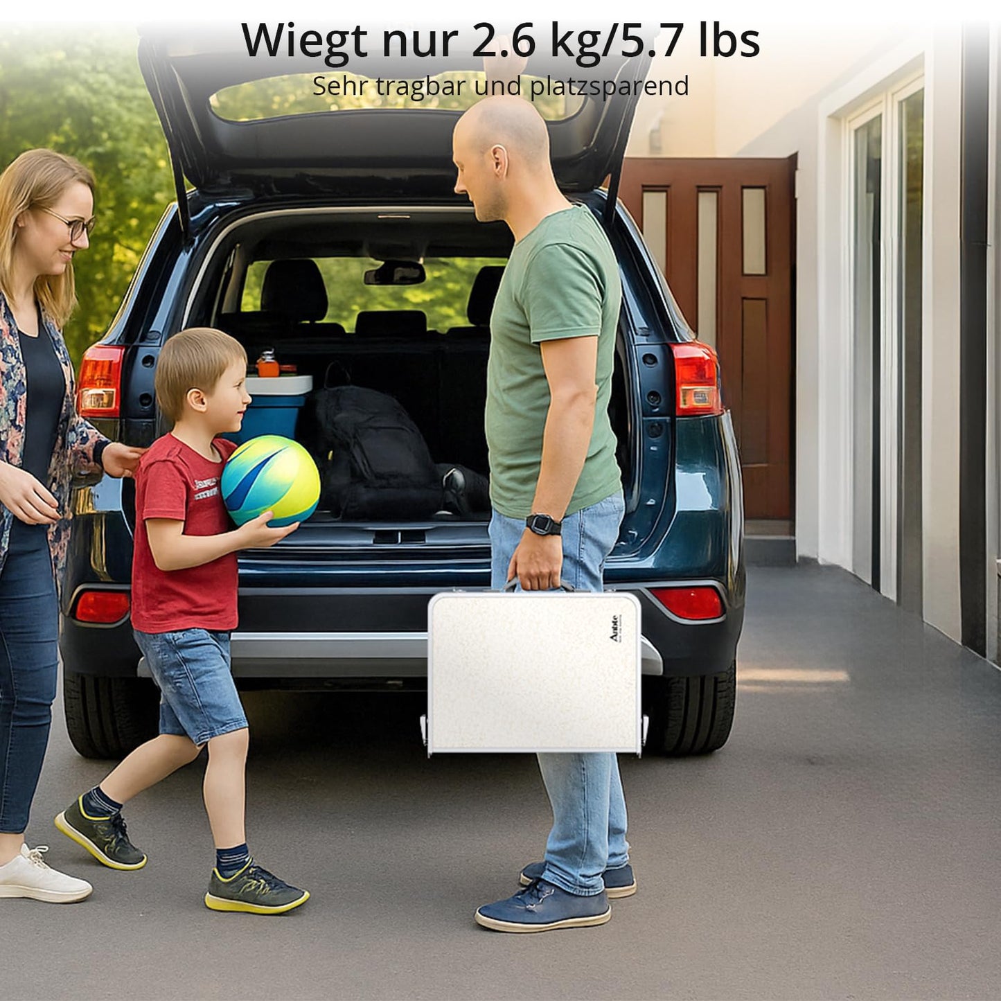 Offer camping table folding table 60x40cm aluminum frame with 3 height adjustable 26/48/70cm picnic table with storage net portable multifunction table for camping beach balcony (white)
