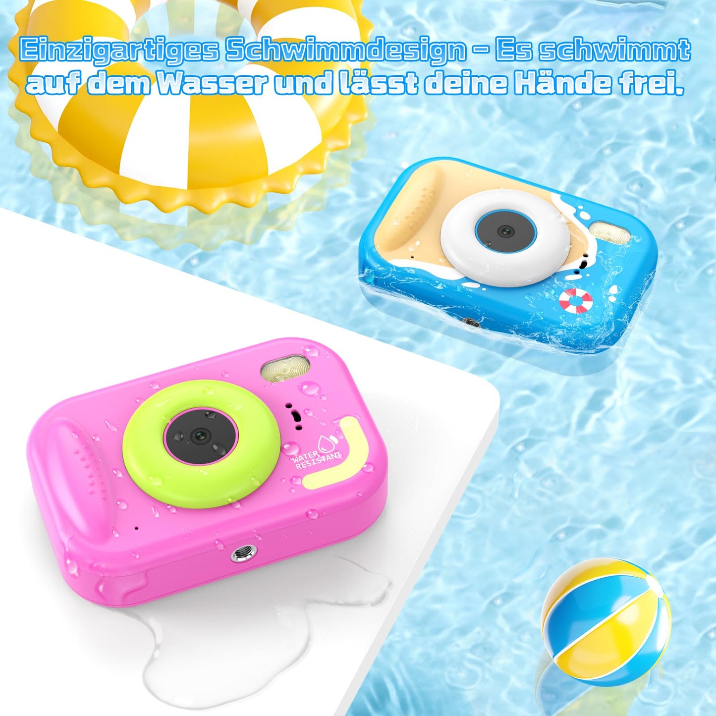 ULEWAY kids camera, 1080P children's camera underwater, digital camera underwater camera with 2.4" screen, 32GB SD card, 10M/32.8FT photo toy gift for kids aged 3-12 years