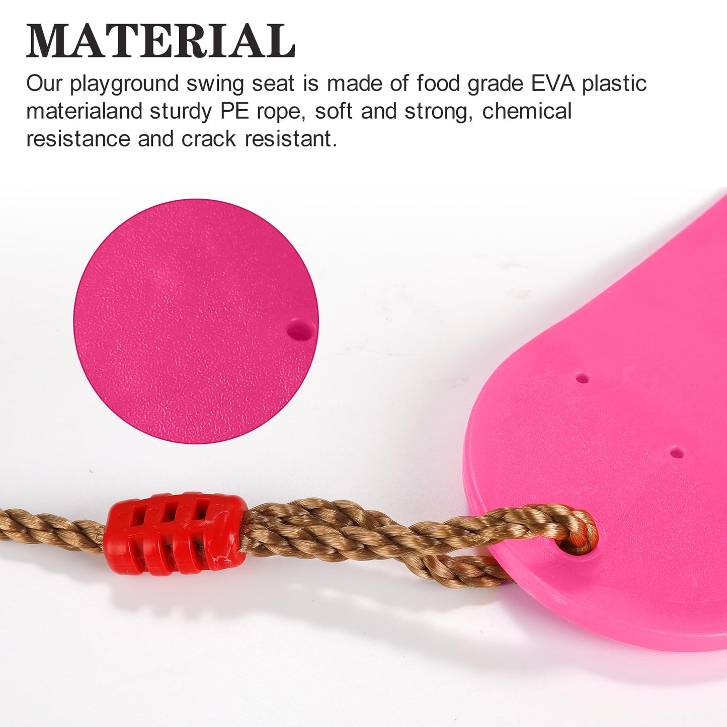 EXTSUD Swing Outdoor, Elastic Kids Swing EVA Soft Board U-Swing Board Swing Seat Swing Board Garden Toy Children, Pink