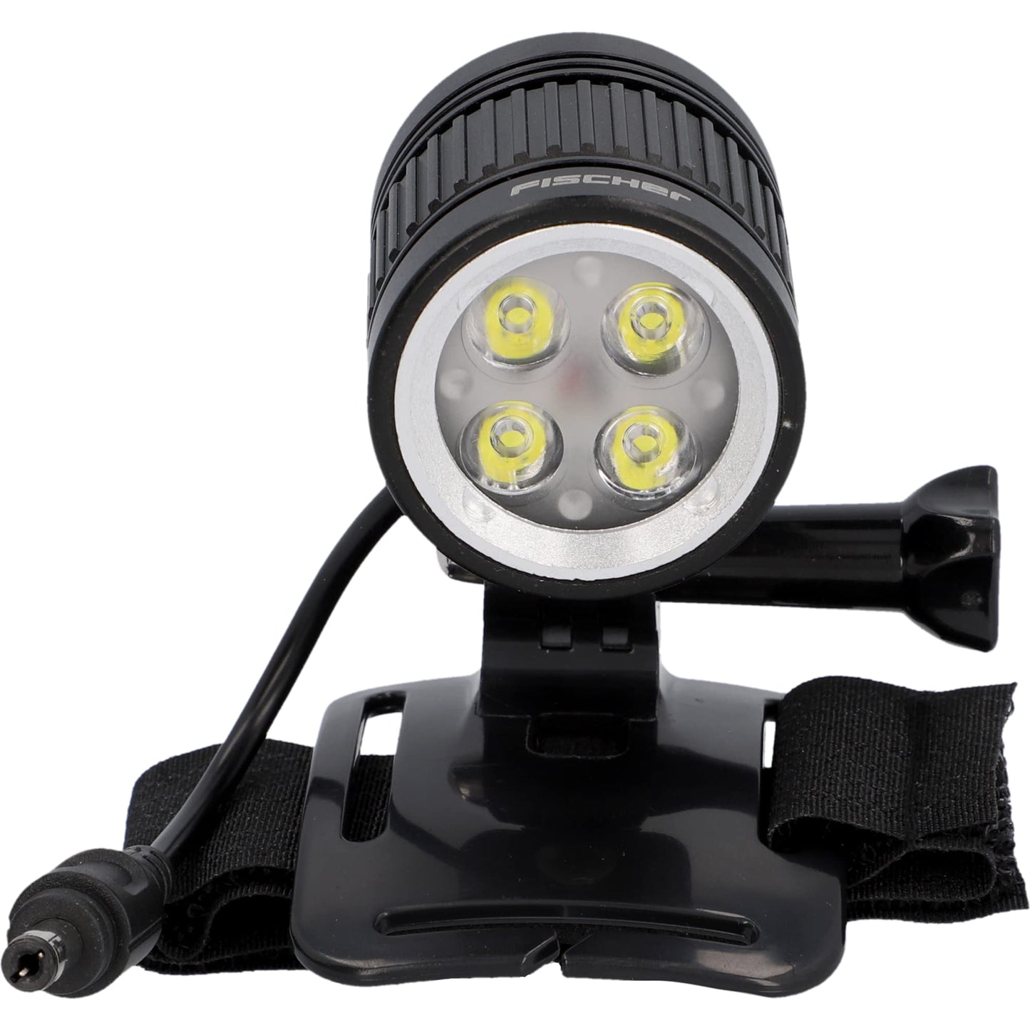 FISCHER Bike Helmet Light | LED rechargeable helmet light with 7 hrs. runtime | Off-road action light | 4 constant light modes | Battery indicator | Go-Pro mount | 1600 lumens, Black