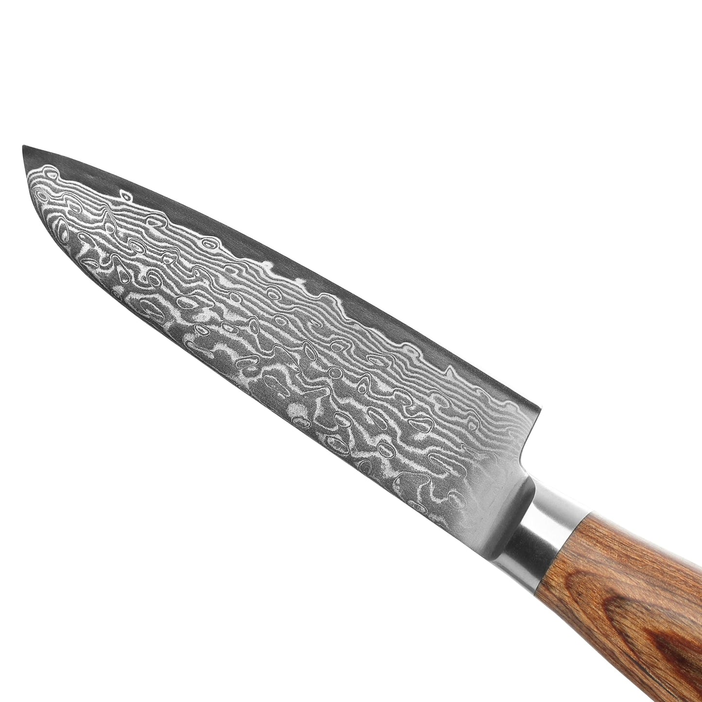 Wakoli EDIB Pro Damascus Santoku Knife | 11 cm blade made of 67 layers of Damascus steel with VG10 core | Pakkawood handle | Santoku knife for vegetables, fruits & meats | Kitchen knife in gift box